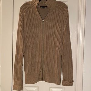 NWOT Mens Banana Republic camel color 2 way zip